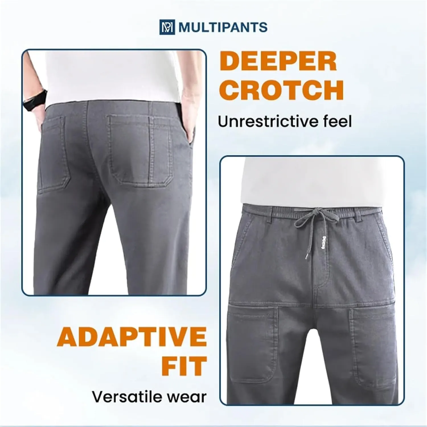 Acegents Multipants - High Stretch Multi-Pocket Durable Cargo Pants, Men's Adult Blue Cargo Pants, XS - 5XL
