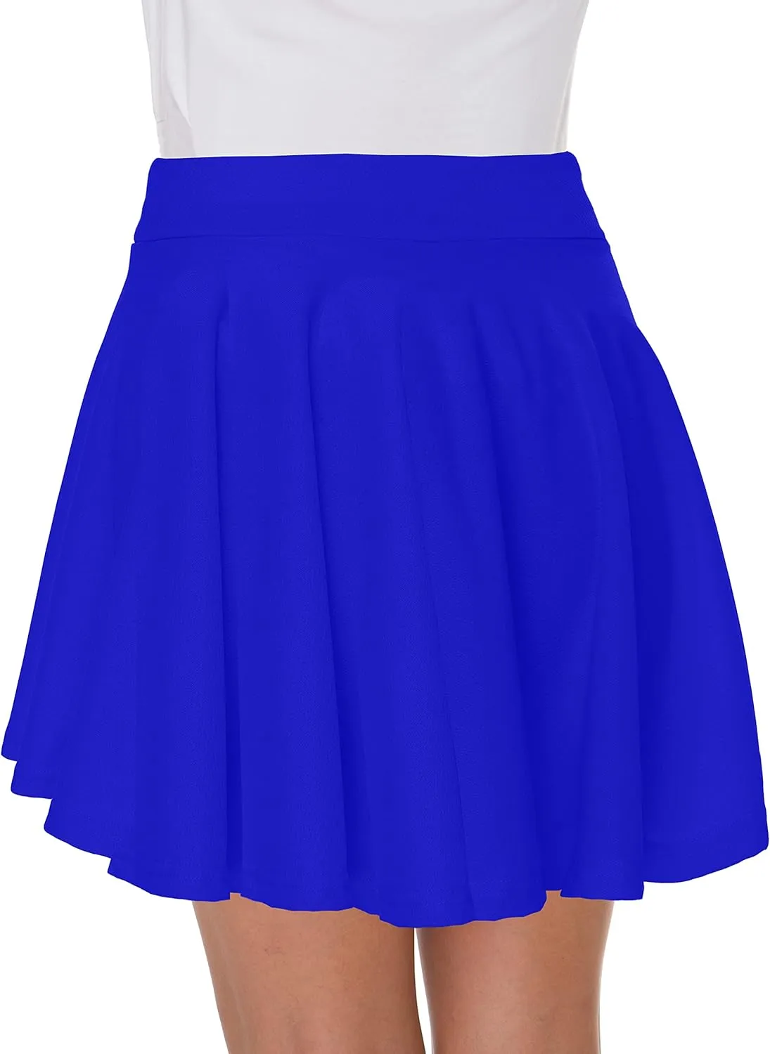 Afibi Casual Mini Stretch Waist Flared Plain Pleated Skater Skirt