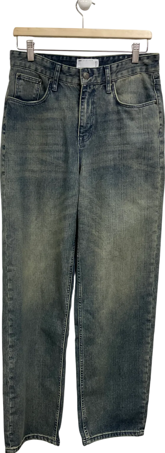 ASOS Rigid Baggy Fit Jeans In Mid Blue Vintage Tint W31