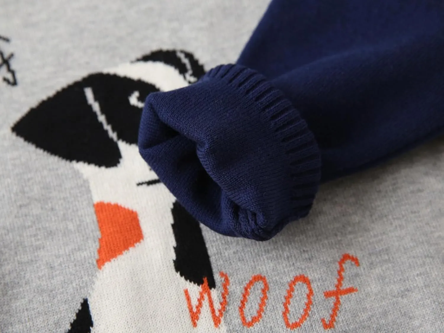 Baby Boys Knit Sweater Round Striped Cotton Cartoon Animal Pullover Sweatshirt