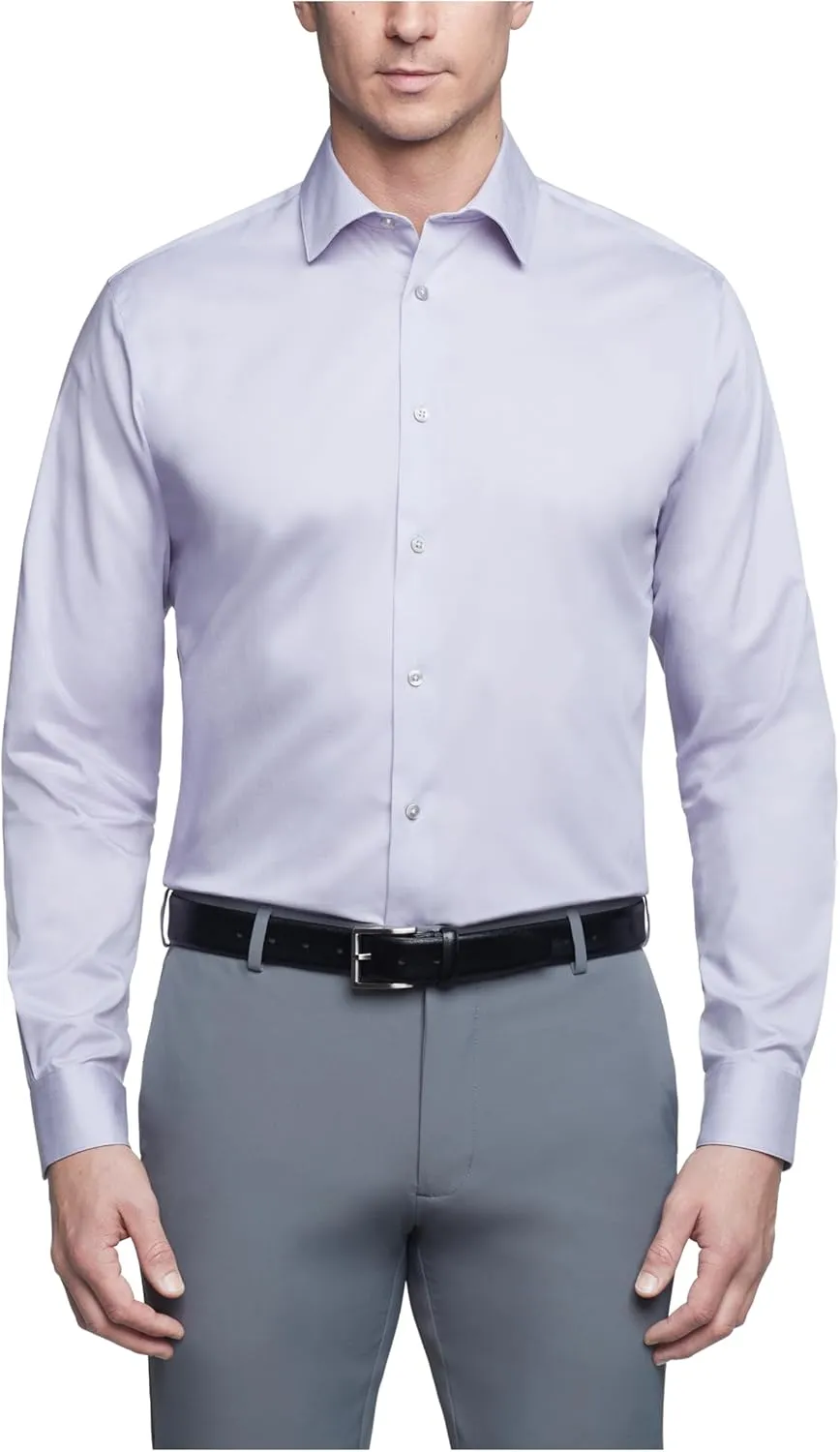 Calvin Klein Men's Dress Shirt Non Iron Herringbone Spread Collar