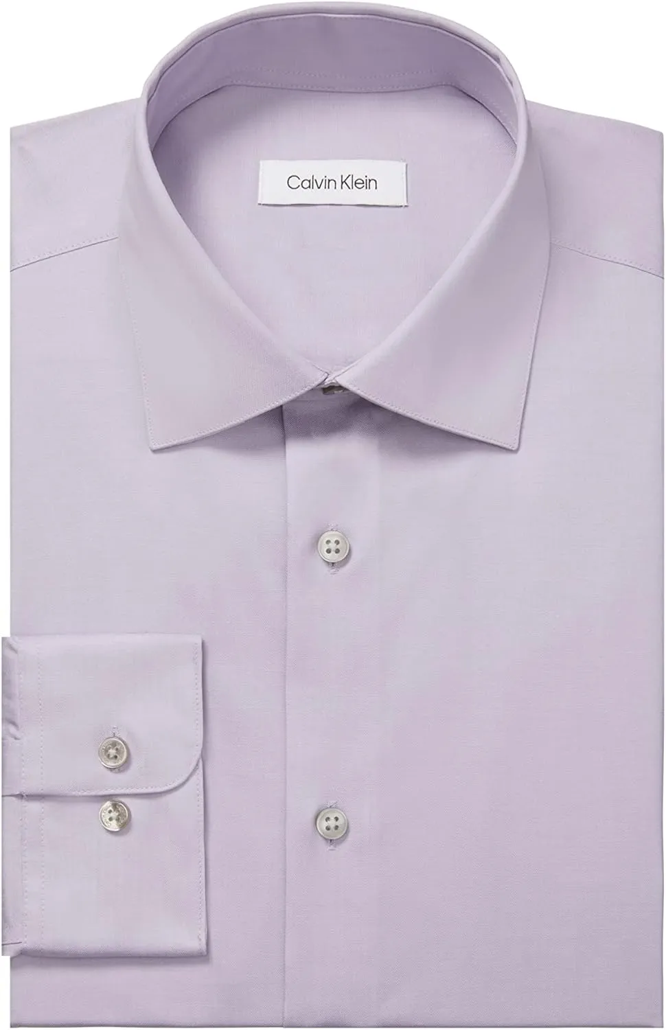 Calvin Klein Men's Dress Shirt Non Iron Herringbone Spread Collar