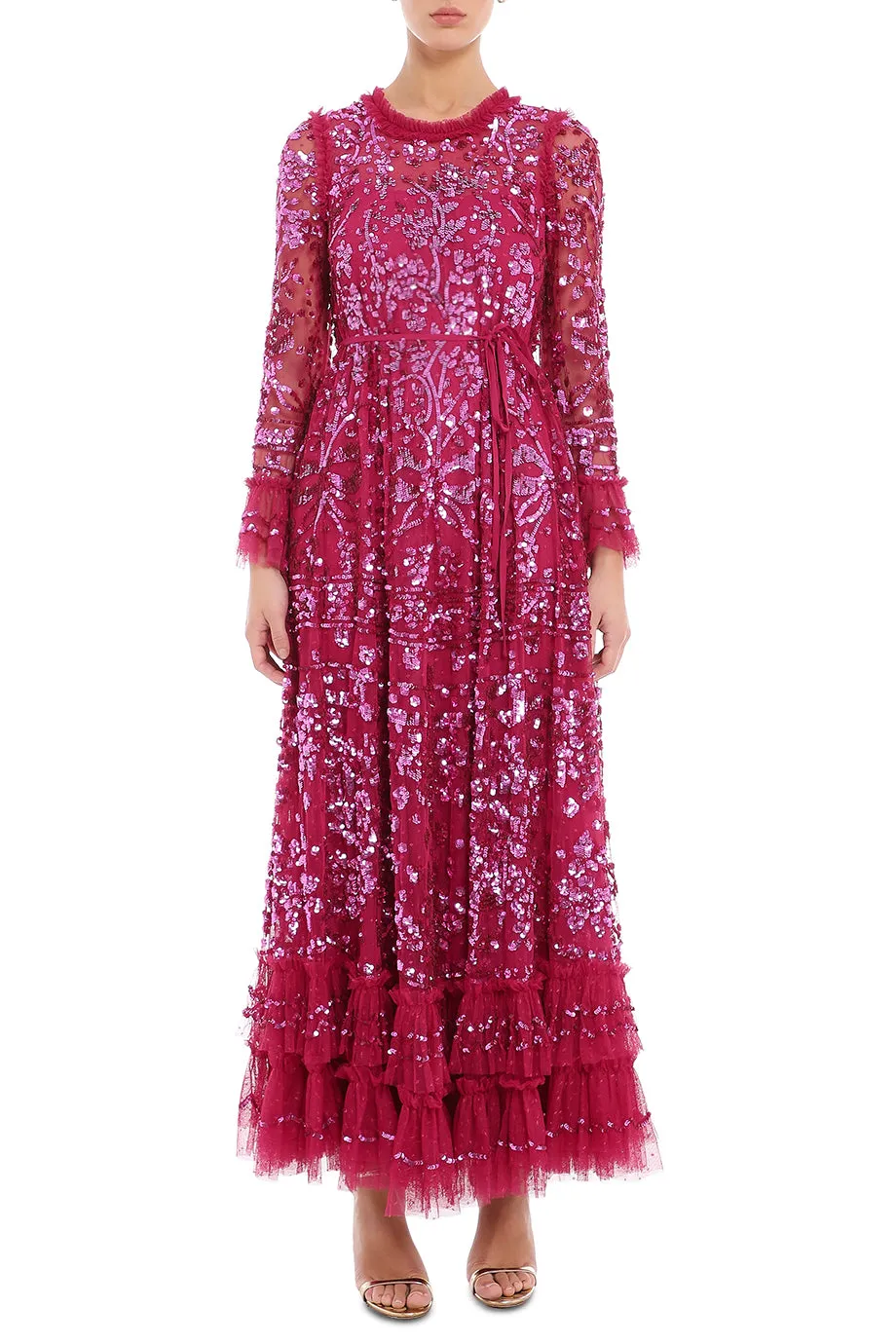 Celia Long Sleeve Ankle Gown