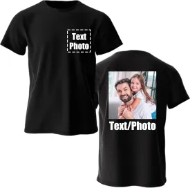 COOZEBRA Custom T Shirts for Men Women, Personalized Shirts with Front & Back Print, Design Your Own Custom T-Shirt with Photo