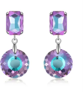 Crystal Drop Dangle Earrings for Women Square Circle Geometric Blue Purple Rhinestone Drop Earrings for Mom Wife Prom