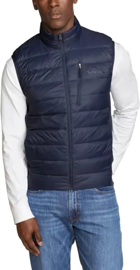 Eddie Bauer Mens Vest Power Down Insulation Storm Repel Classic Fit (Blue, Medium)