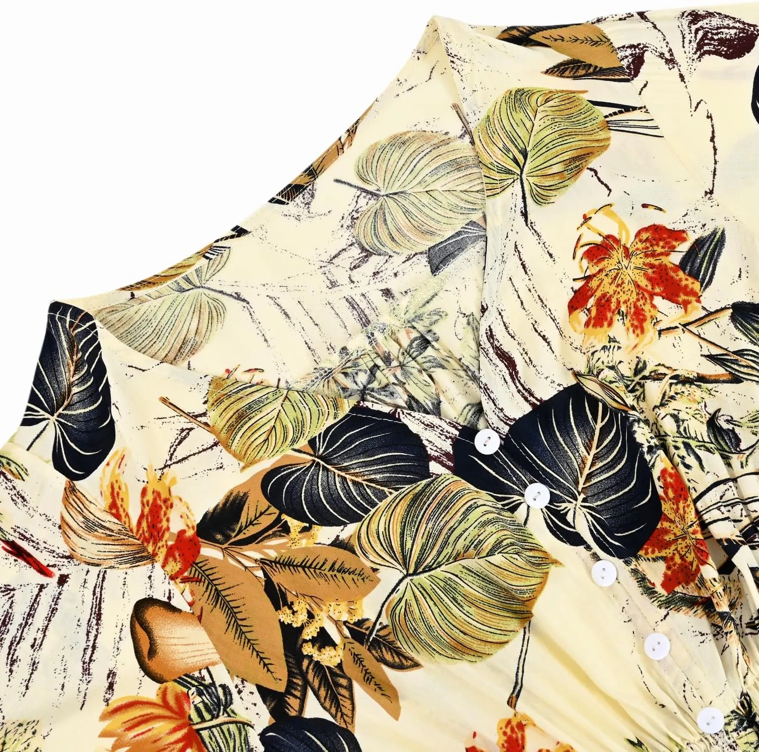Floral Maxi Dress Women Button Up Split Print Flowy Party Dress