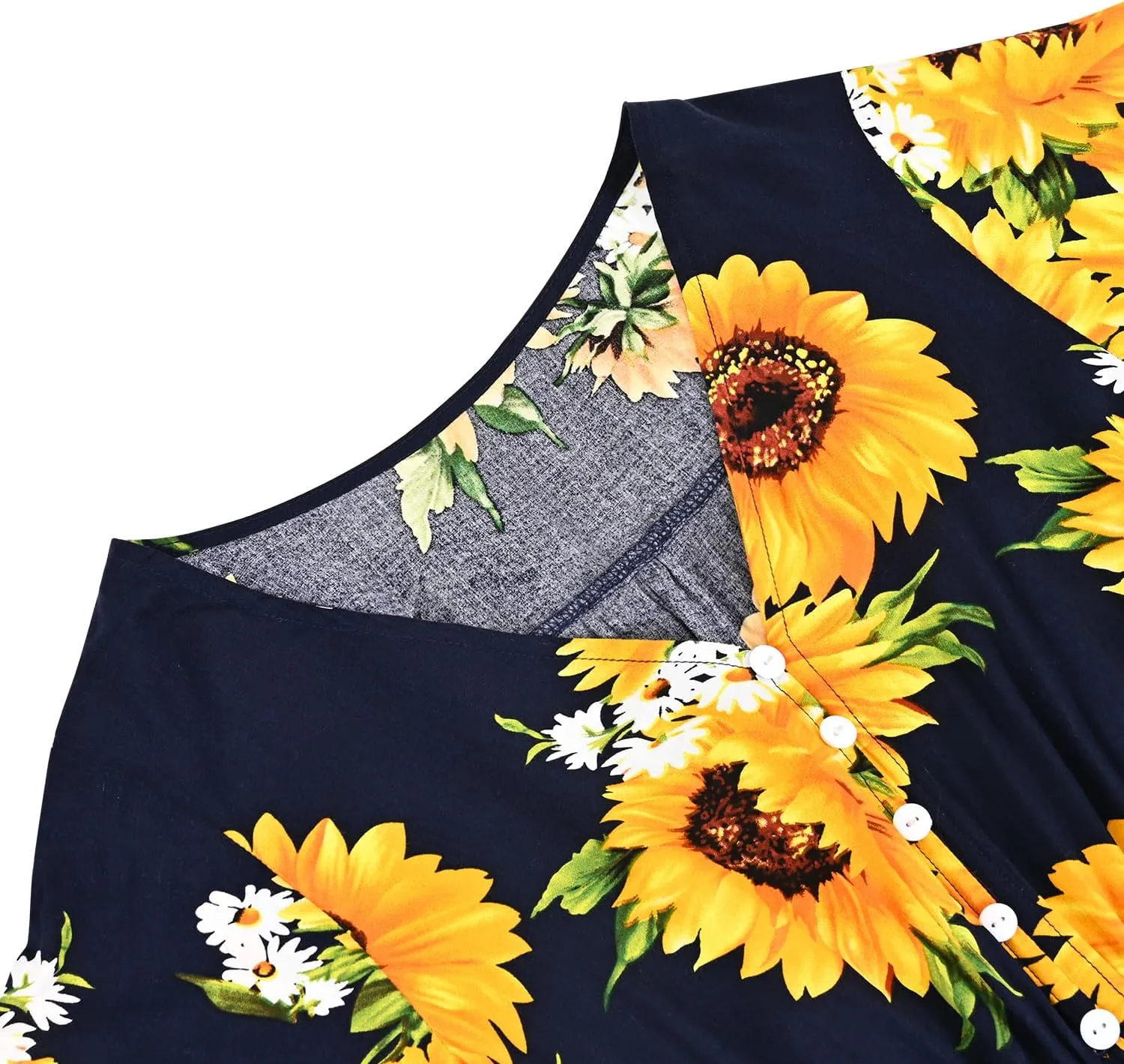 Floral Maxi Dress Women Button Up Split Print Flowy Party Dress