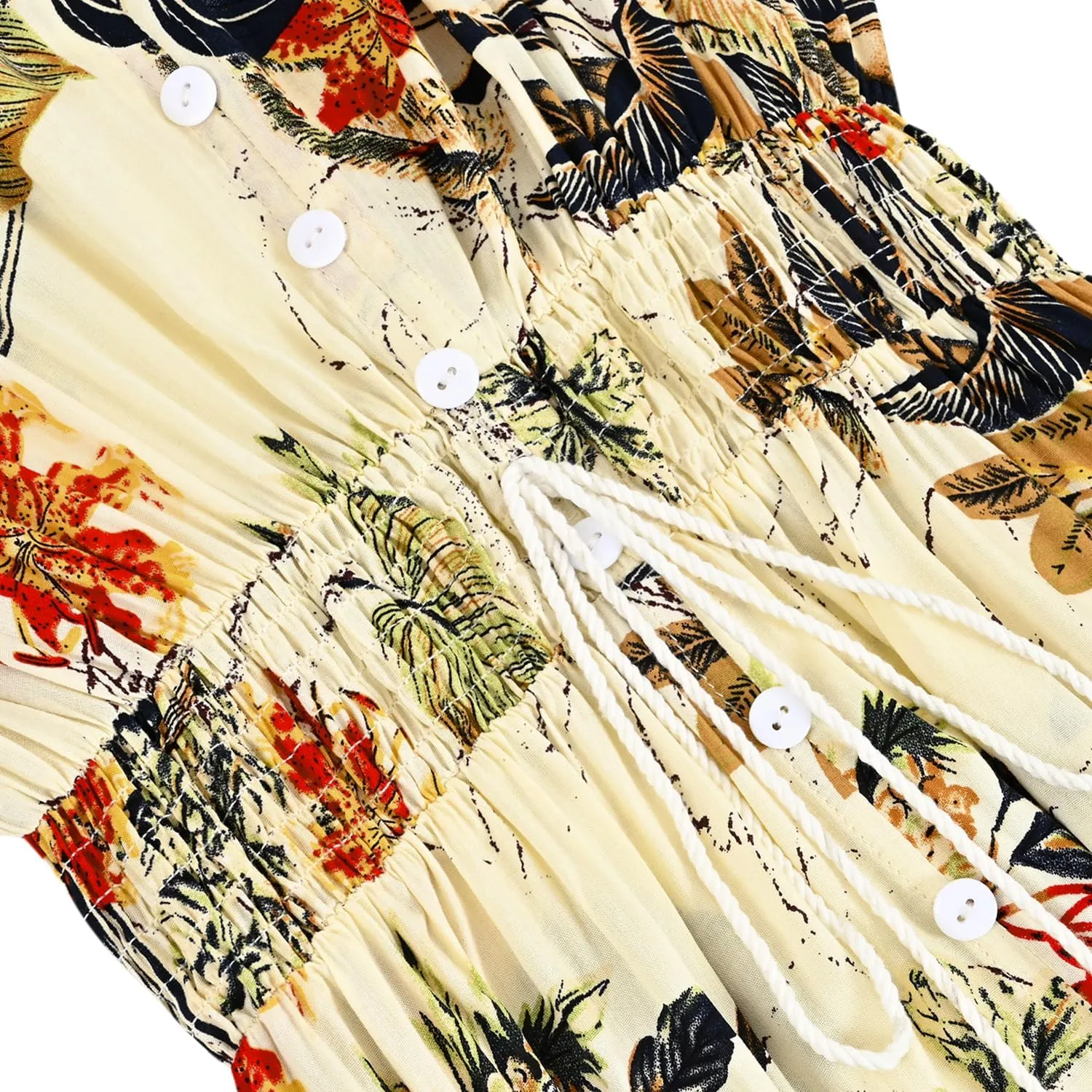 Floral Maxi Dress Women Button Up Split Print Flowy Party Dress
