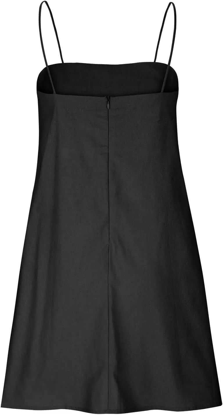 for Ladies Fall Summer Sleeveless Spaghetti Strap Off Shoulder Linen Mini Short Loose Fit Basic Dresses Women 2025