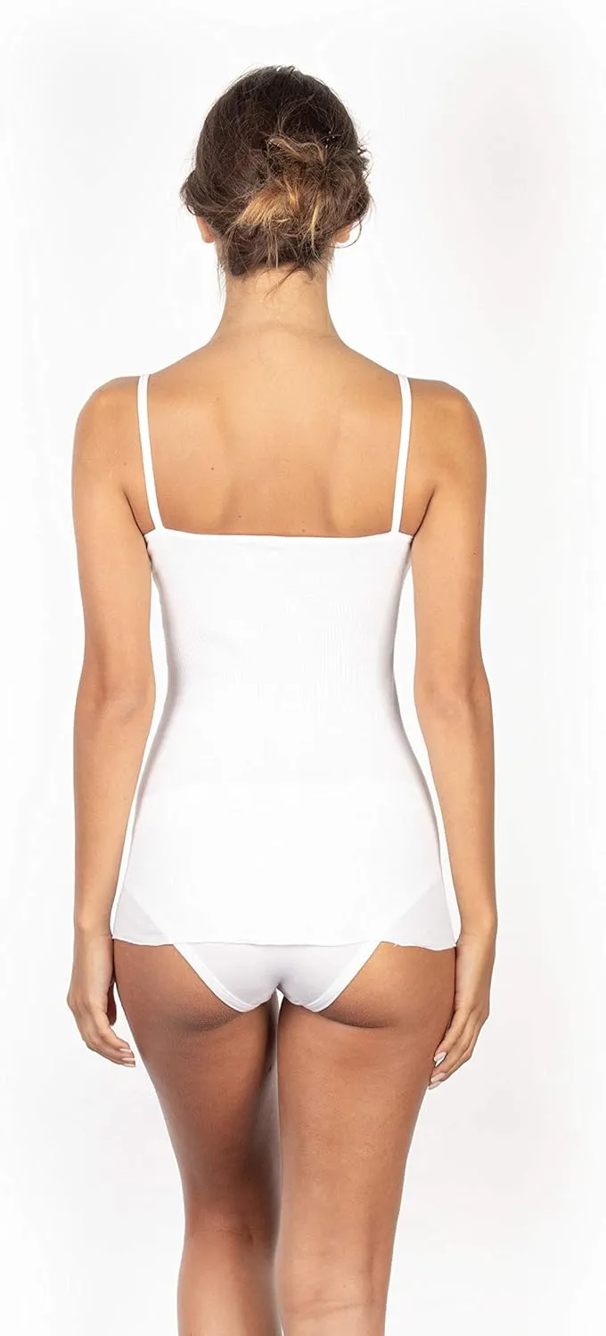 free spirit Basic Cotton Premium Quality 100% Cotton Women's Camisole Spaghetti Straps Top. Proudly Made in Italy.