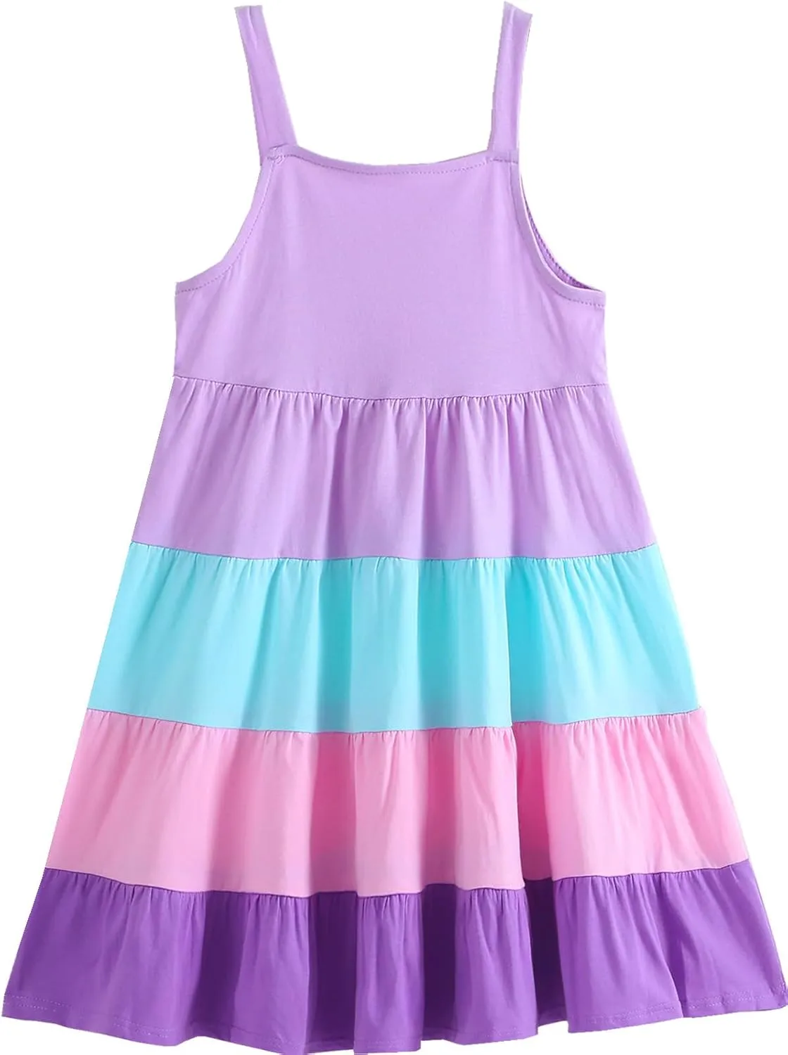 Frogwill Toddler Girls Fifties Summer Dress Blue Rainbow 2-7Y