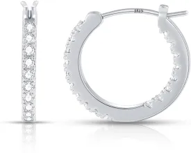 Gacimy Gold Hoop Earrings for Women, 15-30mm Cubic Zirconia, 14k Gold Plated with Sterling Silver Post