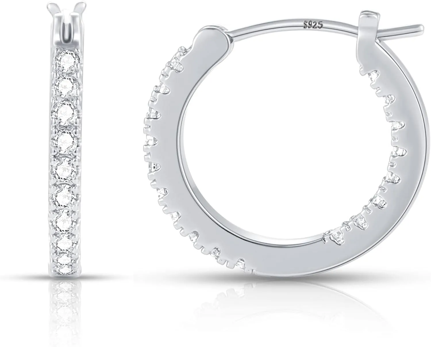 Gacimy Gold Hoop Earrings for Women, 15-30mm Cubic Zirconia, 14k Gold Plated with Sterling Silver Post
