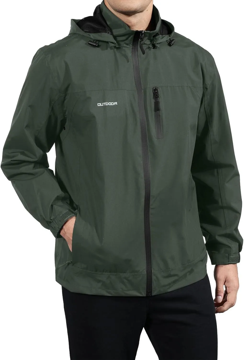Green Men's 3XL Classic Windbreaker Jacket: Perfect for All Sports & Outdoor Activities