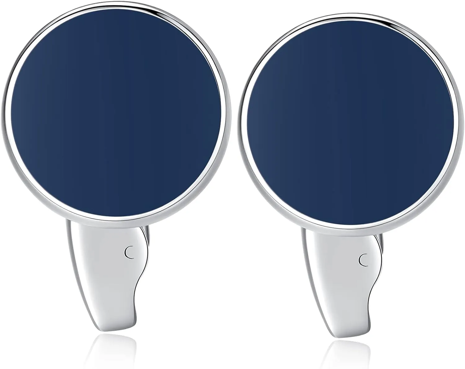HONEY BEAR White Pearl Shell Black Onyx Cufflinks Round for Mens Gift