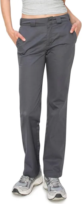 KHAKI & BLUE Women's Work Pants  High Rise Straight Leg Casual Trousers with Pockets