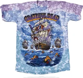Liquid Blue Men's Grateful Dead Ship of Fools Tie Dye Short Sleeve T-Shirt