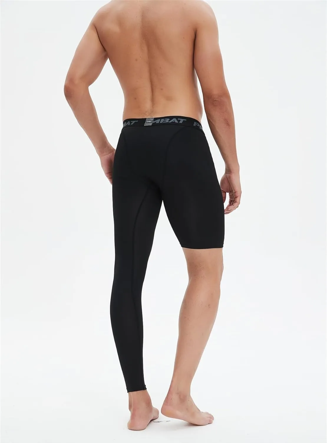 Men's Basketball Single Leg Tight Sports Pants 1/2 One Leg Compression Pants Athletic Base Layer Underwear
