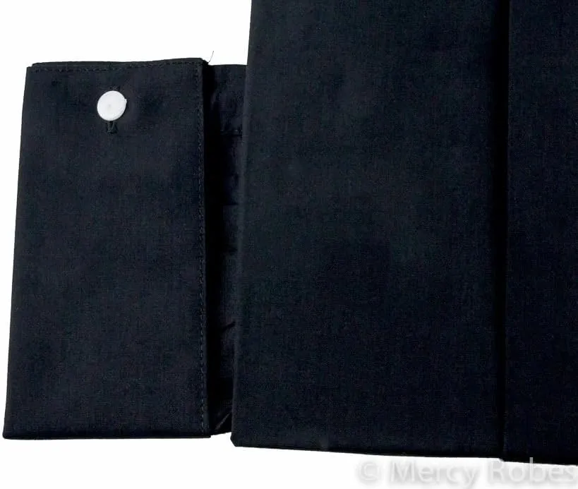 Mens Long Sleeves French Cuff Tab Clergy Shirt (Black)