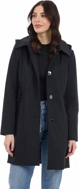 Michael Kors Women's Single Breasted Raincoat with Detachable Hood