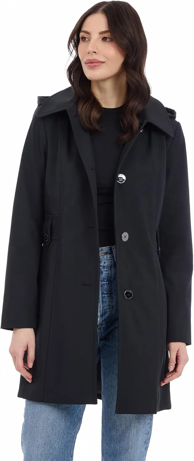 Michael Kors Women's Single Breasted Raincoat with Detachable Hood