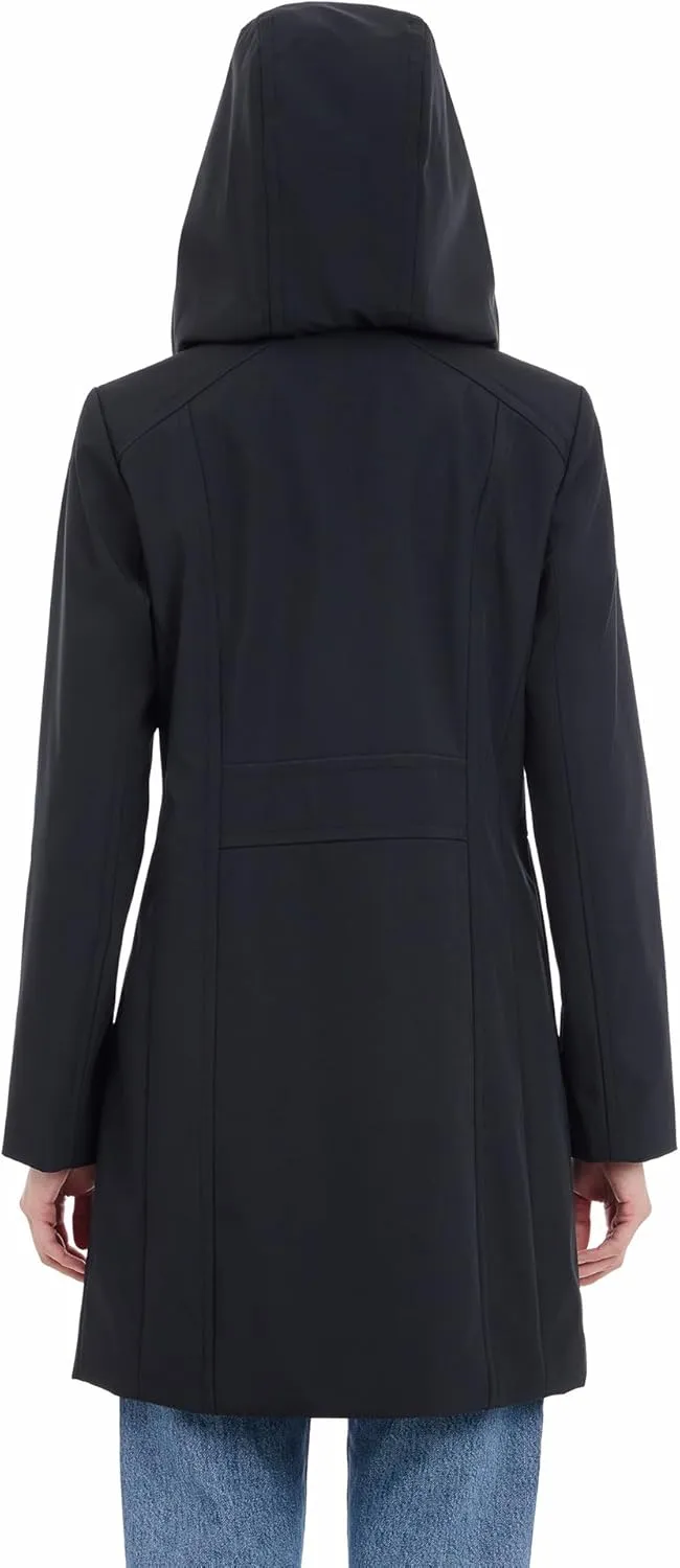 Michael Kors Women's Single Breasted Raincoat with Detachable Hood