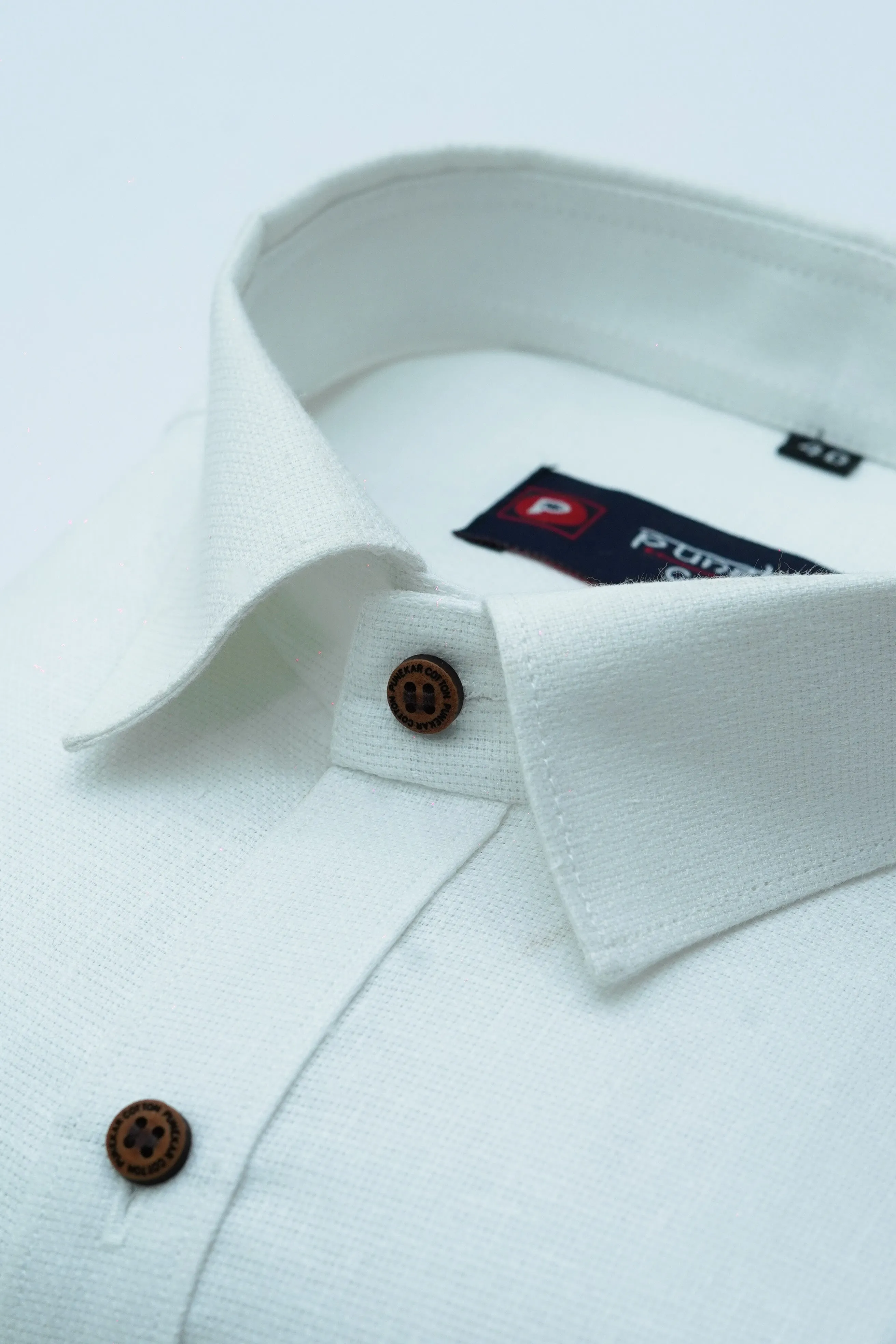 Punekar Cotton White Color Cotton Linen Formal Shirt for Men's.