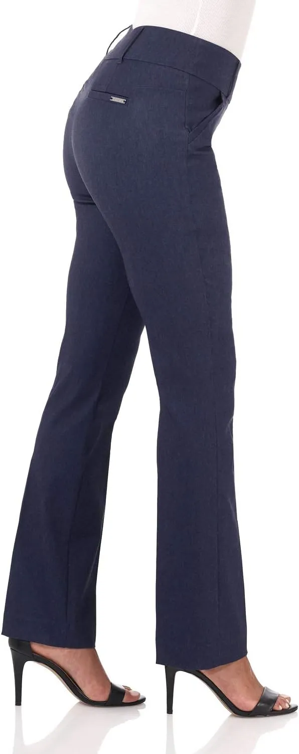 Rekucci Women's Ease into Comfort Classic Bootcut Pant w/Tummy Control