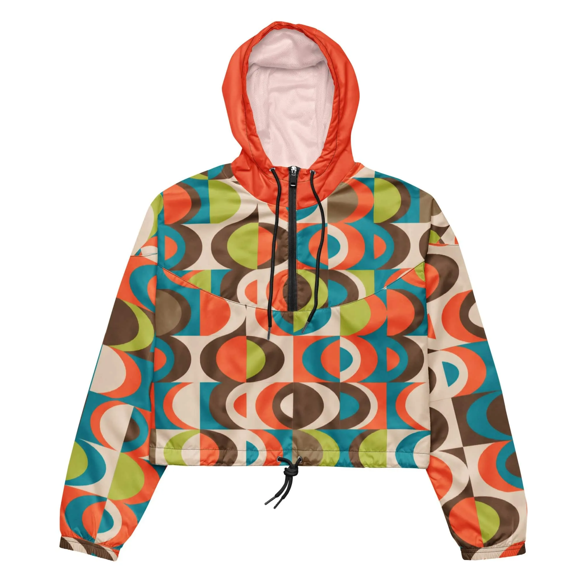 Retro 50s Mid Mod Groovy Women’s Cropped Windbreaker