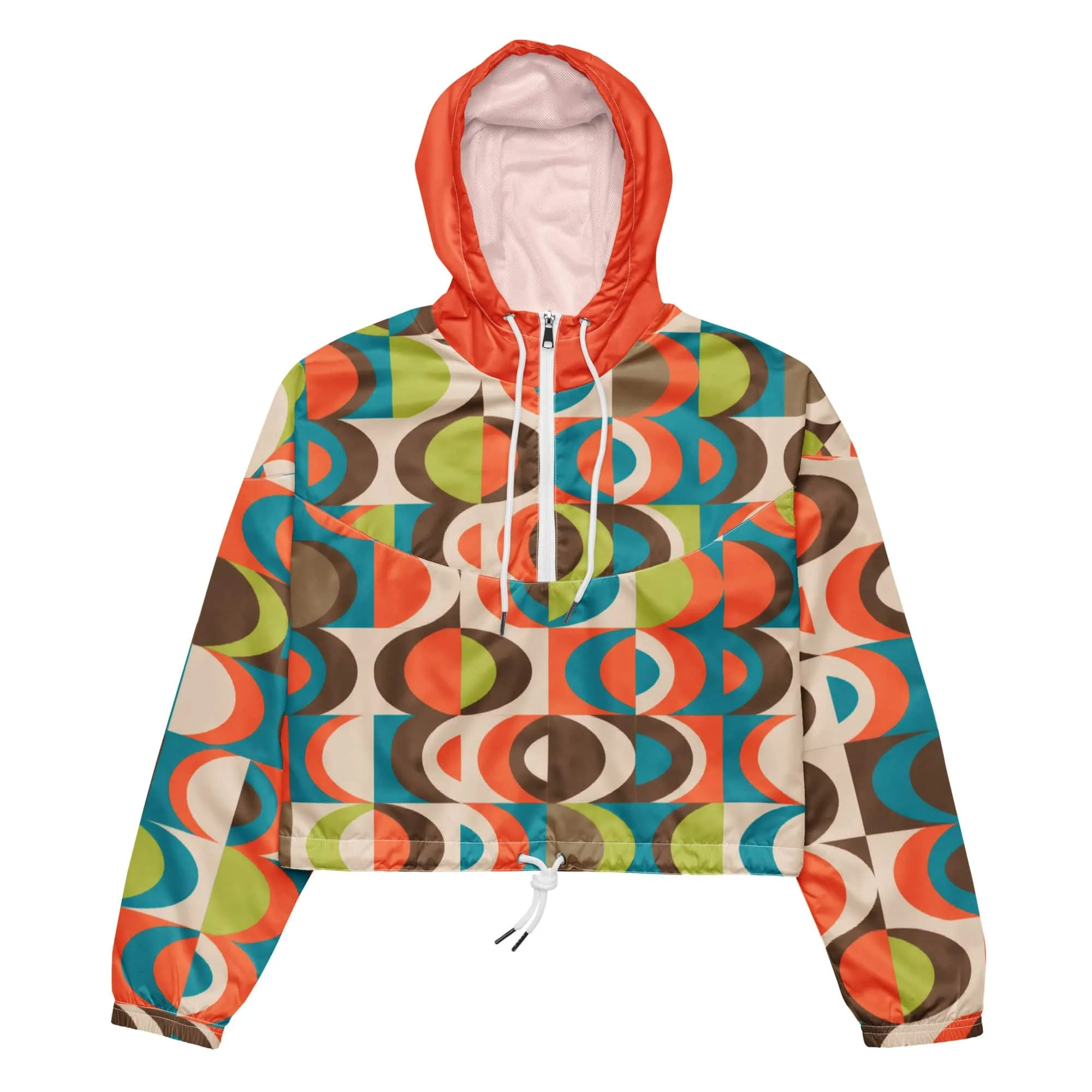 Retro 50s Mid Mod Groovy Women’s Cropped Windbreaker