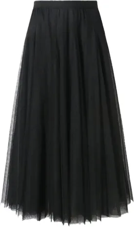 SANGTREE Women's Tutu Tulle A-Line Layered Mesh Midi Skirt, US XS - US 2XL