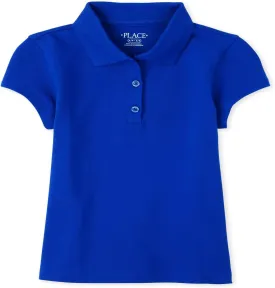 The Children's Place girls Uniform Pique Polo Shirt, Renew Blue, 10 12 US