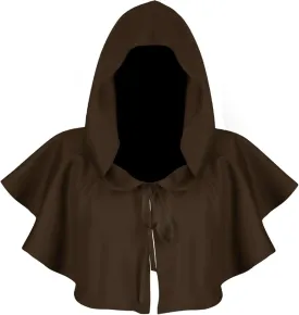 XIAXOGOOL Halloween Grim Cowl Cloak Cosplay Costumes Hooded Poncho for Men Women Mini Cape with Hood Medieval Short Cloaks