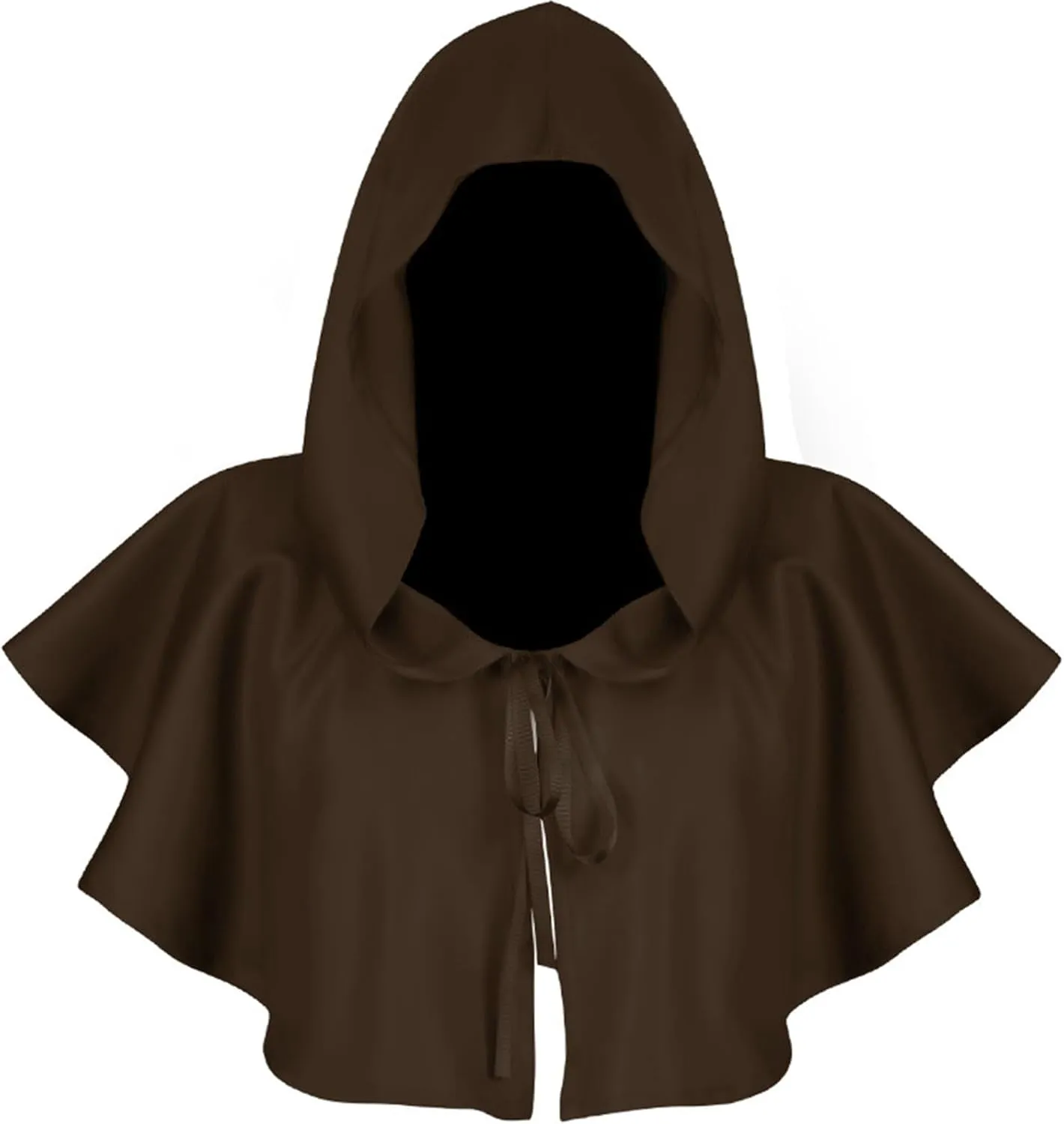 XIAXOGOOL Halloween Grim Cowl Cloak Cosplay Costumes Hooded Poncho for Men Women Mini Cape with Hood Medieval Short Cloaks