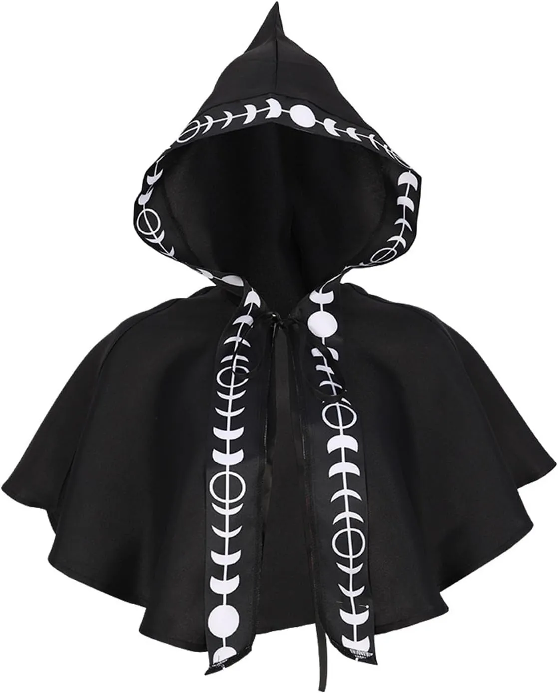 XIAXOGOOL Halloween Grim Cowl Cloak Cosplay Costumes Hooded Poncho for Men Women Mini Cape with Hood Medieval Short Cloaks